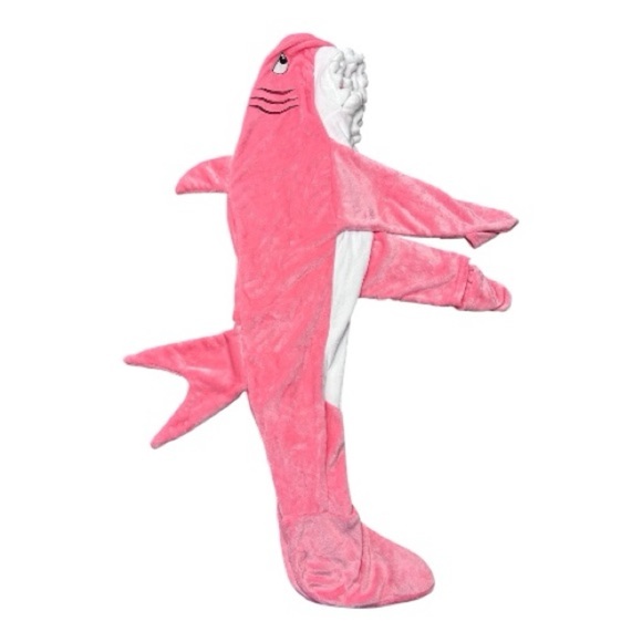 Pink Shark Hoodie Blanket Onesie Bodysuit Halloween Costume Size Women’s Size S - Picture 7 of 12